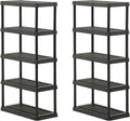 CENTREX 4-Tier Heavy Duty Plastic Storage Shelves for Garage, Black
