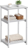 VASAGLE Side Table, Small End Table, Tall Nightstand, Steel Frame