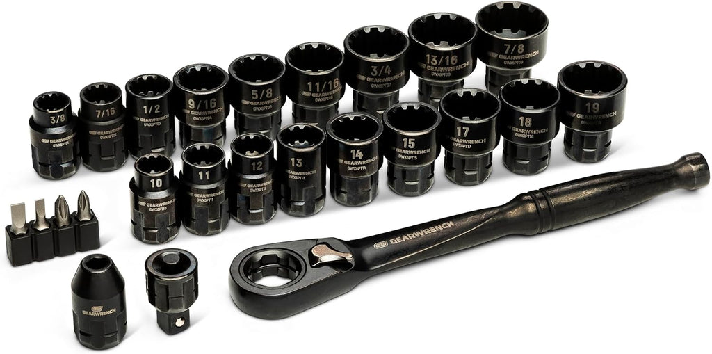GEARWRENCH 25 Piece 3/8" Drive Pass-Thru Ratchet and Socket Set | GWX6PT25