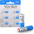 Voniko 27A 12V Alkaline Battery Pack of 6 - Long Lasting 12 Volt A27 Battery for Remote and Doorbells