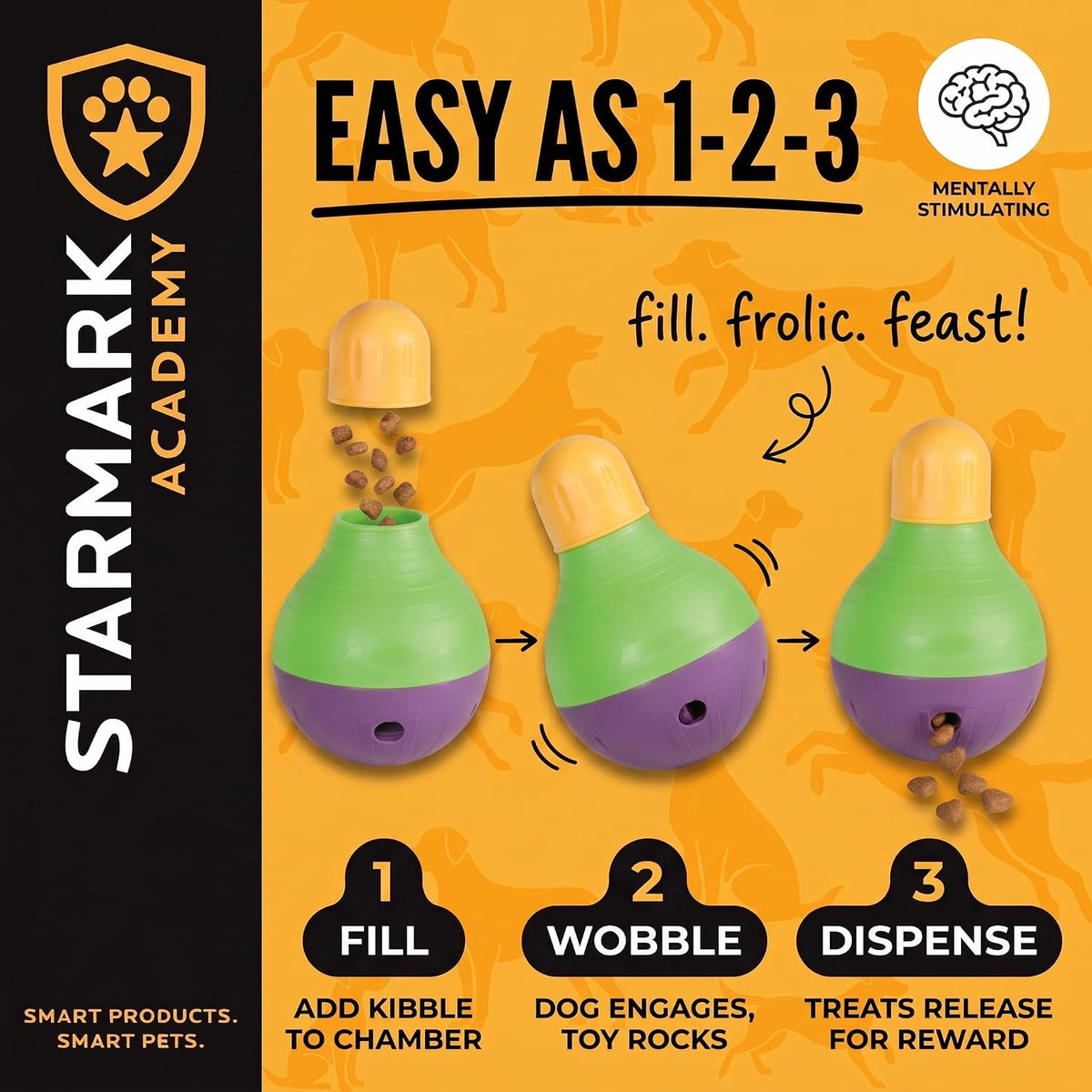 Starmark Treat Dispensing Bob-A-Lot Small Dog Interactive Feeder Toy