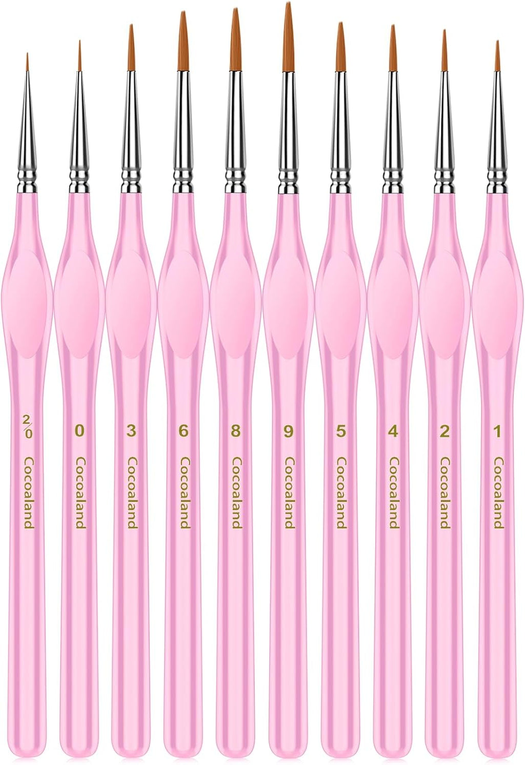 10Pcs Micro Paint Brushes Set with Triangular Handles - For Acrylic, Watercolor, Crafts, Models