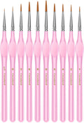 10Pcs Micro Paint Brushes Set with Triangular Handles - For Acrylic, Watercolor, Crafts, Models