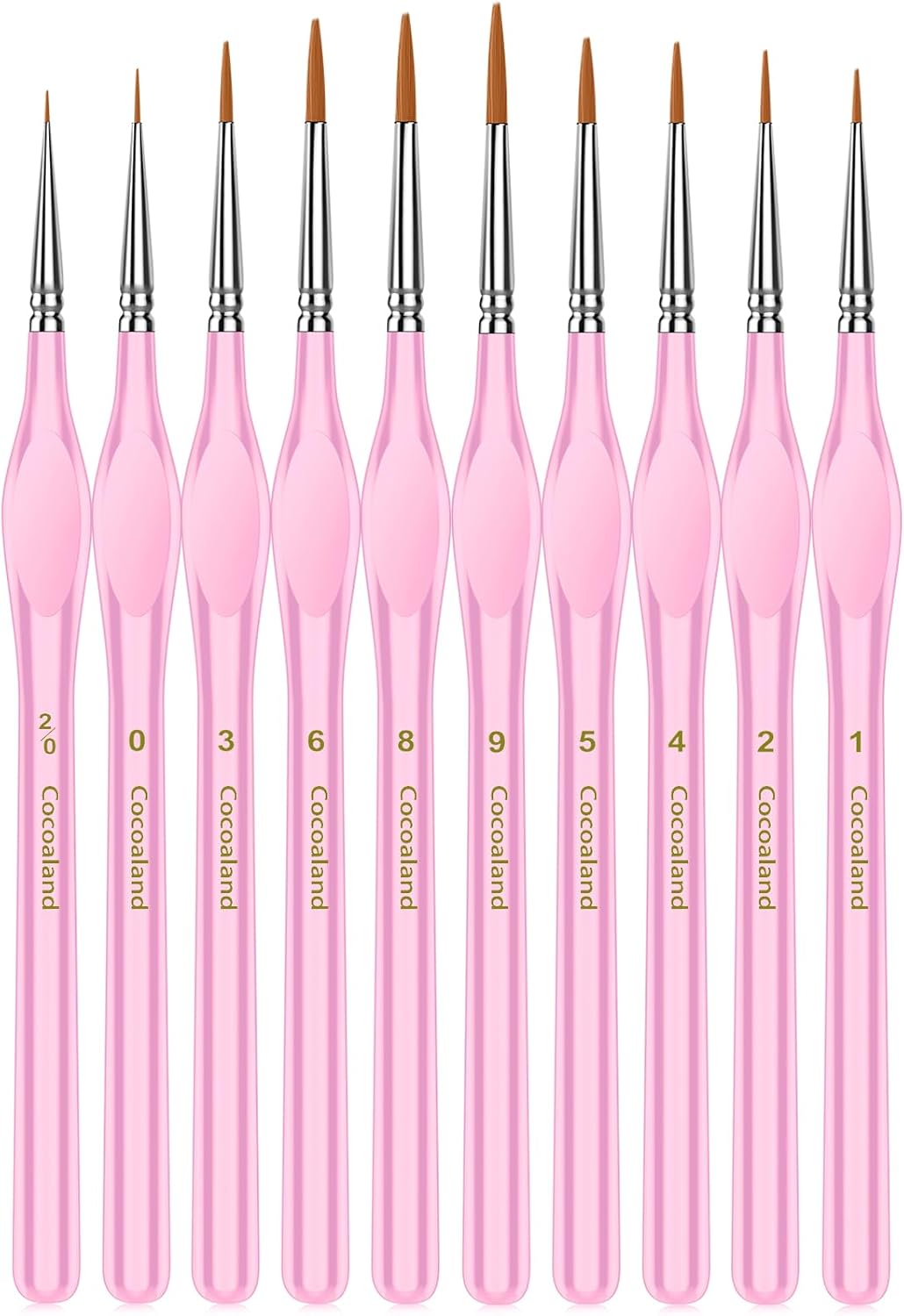 10Pcs Micro Paint Brushes Set with Triangular Handles - For Acrylic, Watercolor, Crafts, Models