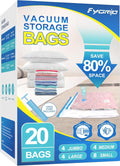 Fygrip 80% Space Saver Vacuum Storage Bags with Hand Pump, 20 Combo