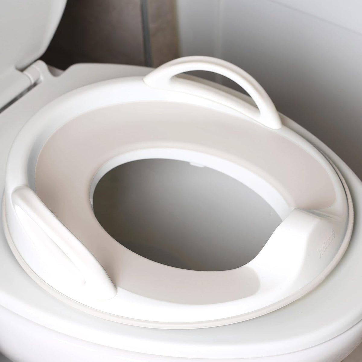 Jool Baby Potty Training Seat for Boys and Girls With Handles, Fits Round & Oval Toilets, Non-Slip with Splash Guard, Includes Free Storage Hook (Gray)