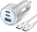 67W 3-Port Super Fast Type C Car Charger USB C for Samsung S26 S25 S24 S23