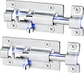 FATLODA 2 Pack Barrel Bolt Latch, 3 Inch Stainless Steel Slide Latch Lock