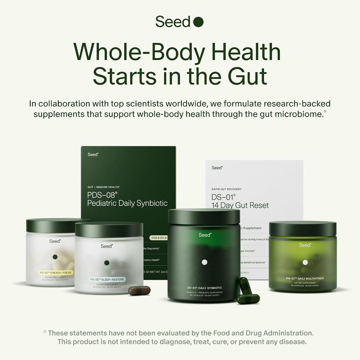 Seed DM-02 Daily Multivitamin - for Women & Men - 30-Day Supply with Jar