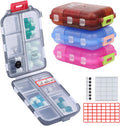 4PS Travel Pill Organizer 10 Compartment Folding Small Pill Case Four Color