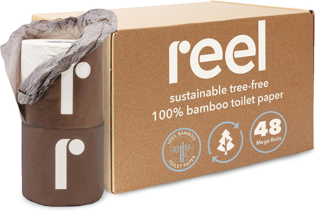 Reel Premium 3-Ply Bamboo Toilet Paper - 24 Rolls, 300 Sheets per Roll