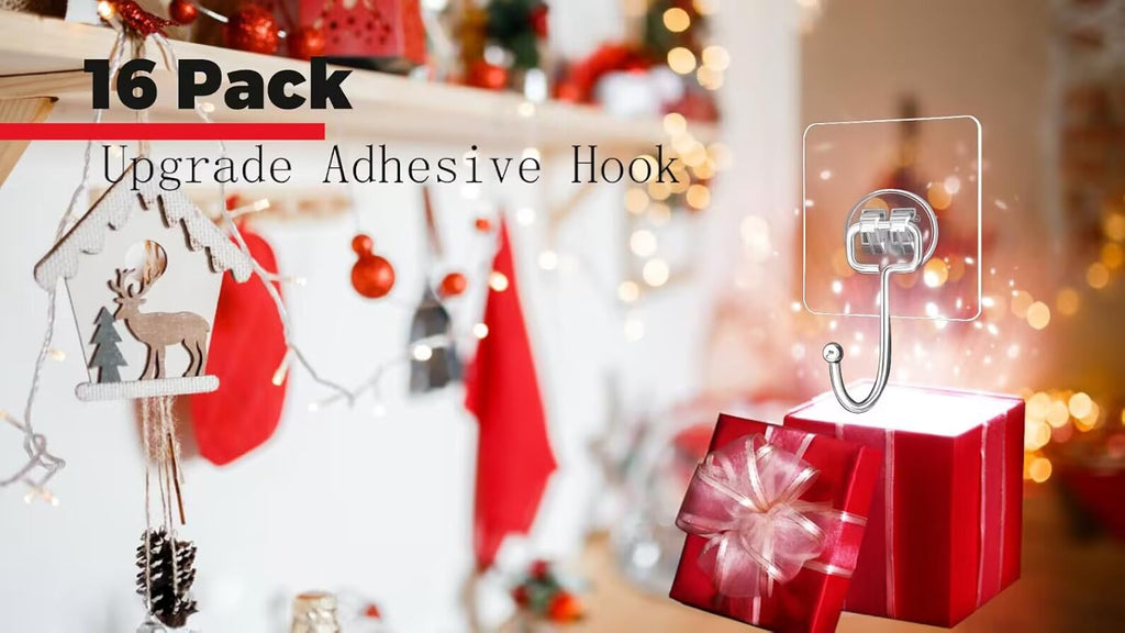 DKHDBD Adhesive Hooks 16 Pack 33lb Heavy Duty Waterproof