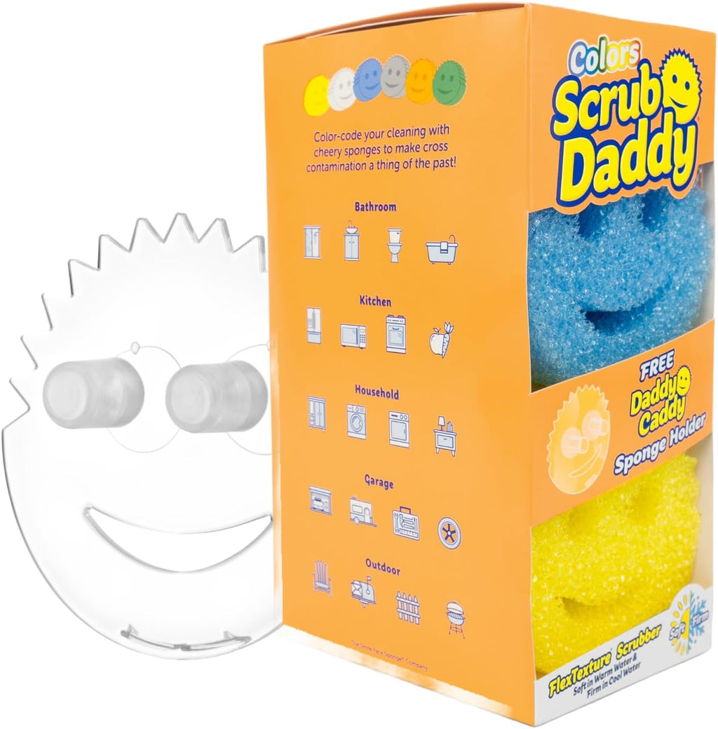Scrub Mommy Kitchen Sponge (6) + Daddy Caddy Sink Holder
