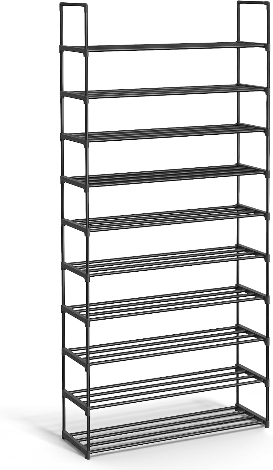 SONGMICS Shoe Rack, 3-Tier Shoe Organizer, Metal Storage Shelf