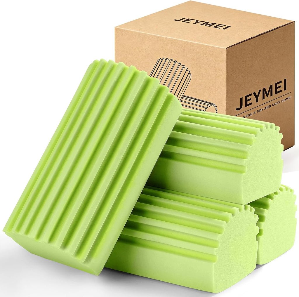 Jeymei Damp Clean Duster Sponge,4Pcs Grey Dust Sponge for Cleaning