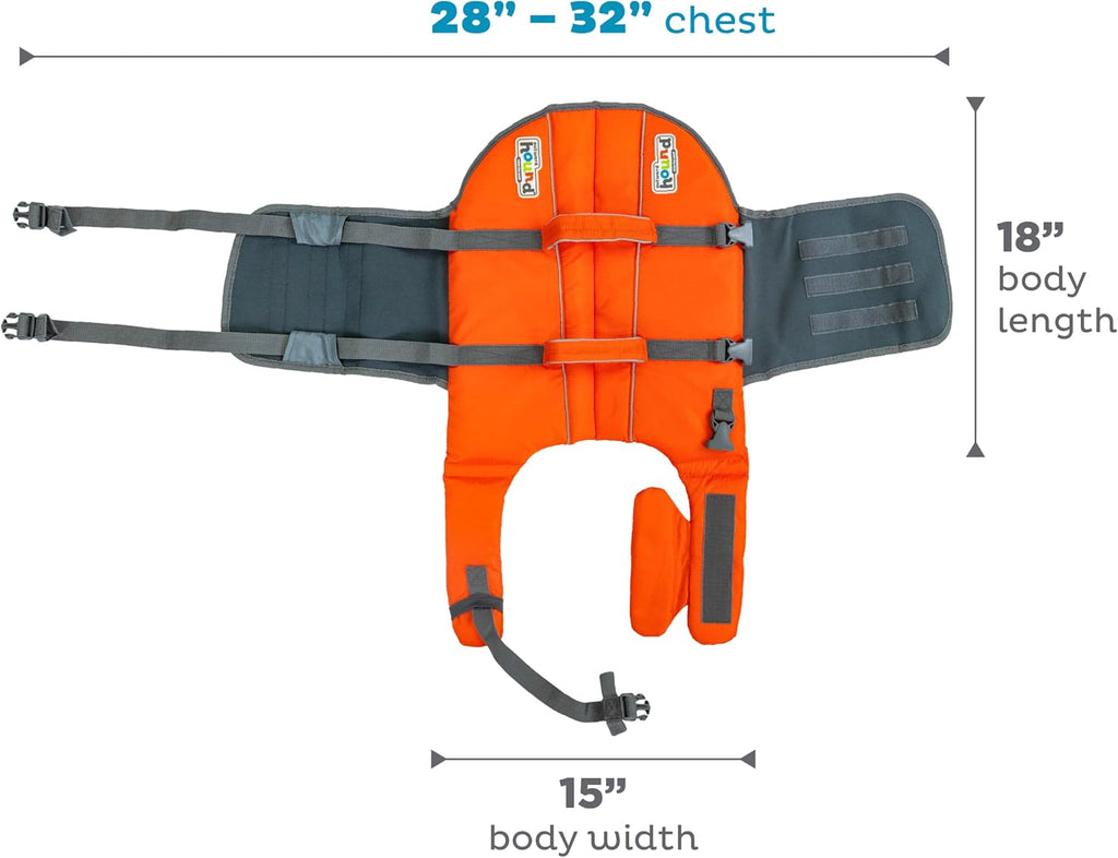 Outward Hound Granby Splash Dog Life Jacket, Life Vest, Orange, Large