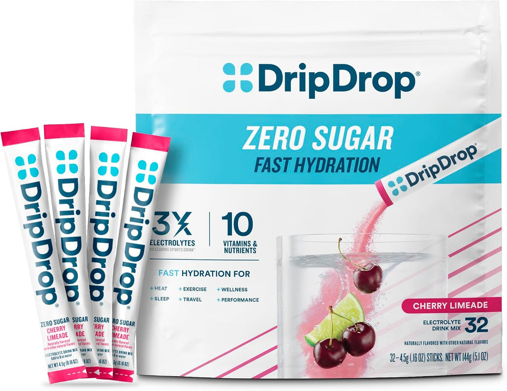 DripDrop Hydration Sugar Free Electrolyte Packets, Variety Pack, 32 Count