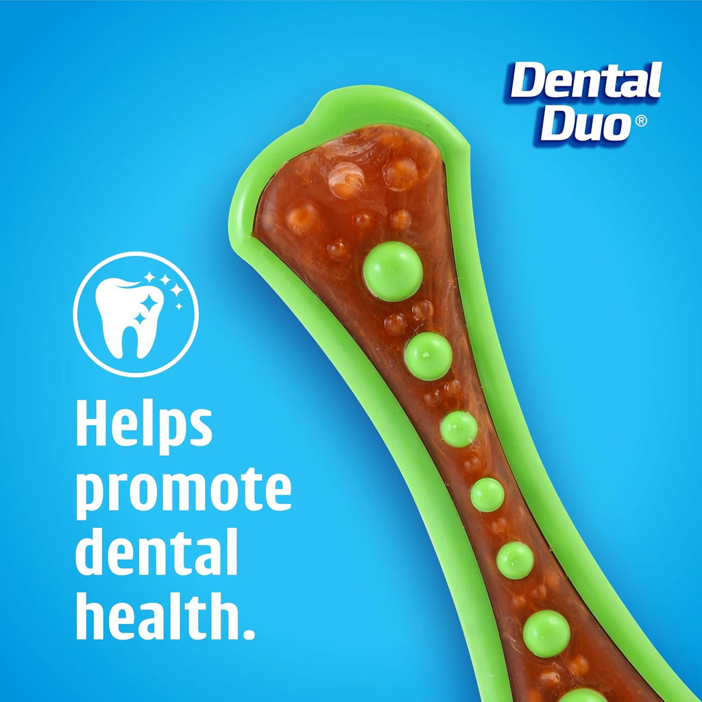 Hartz Chew 'n Clean Dental Duo Dog Treat & Chew Toy, Color Varies, Large, 3 Pack