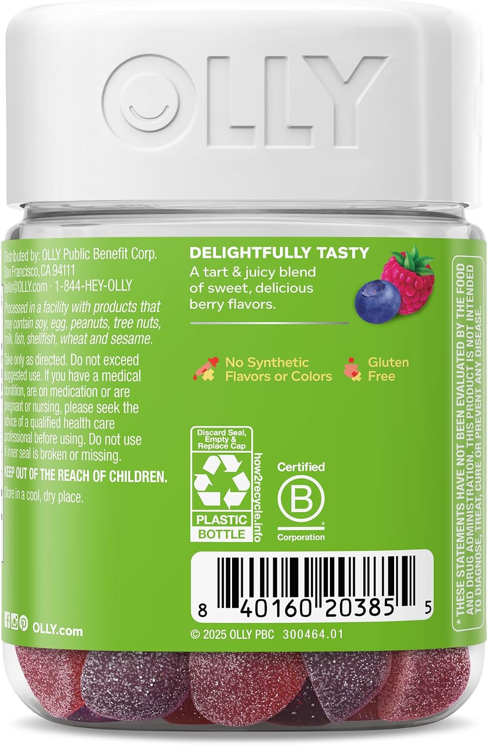OLLY Kids Friendly Fiber Gummy, Digestion Support* Dietary Fiber - 50 Count