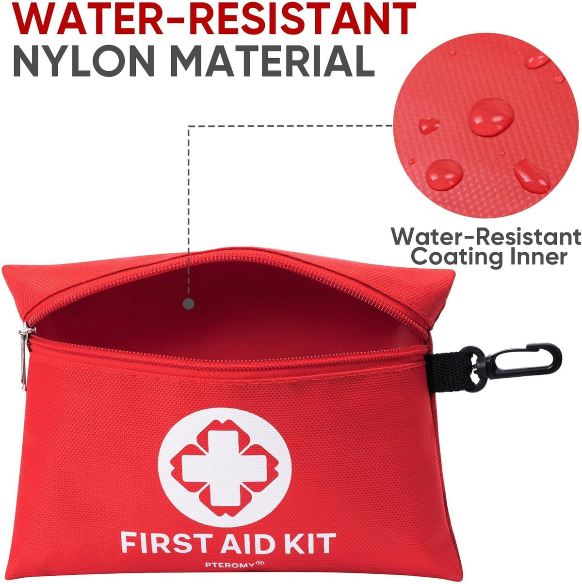 PTEROMY 150 Pcs Mini Travel First Aid Kit for Travel, Car, Home, Camping
