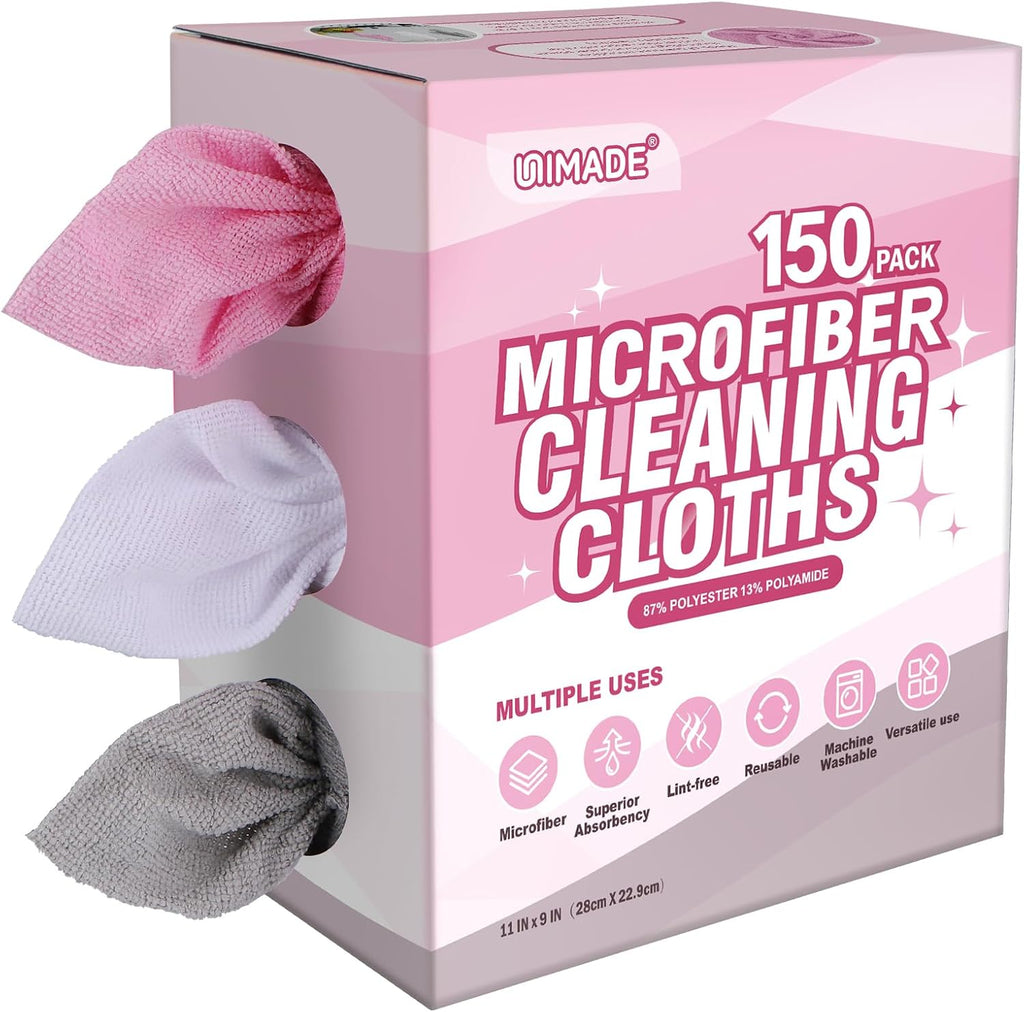 UNIMADE Shop Towels, 100 Sheets Microfiber Cleaning Cloth