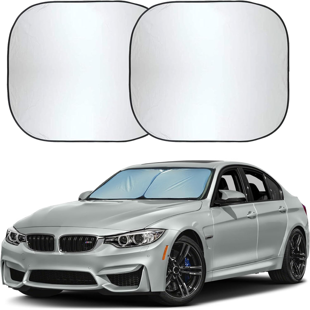 Autovir Car Windshield Sun Shade Foldable | Front Windshield Shade for Sun, Heat and UV Rays | Sunshade for Car Front Window and Interior Sun Protection | Medium (28 x 31 inches)
