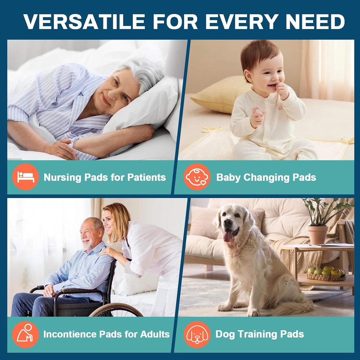 AAY Bed Pads Disposable 30" x 36" 100 Count, Chucks for Adult, Puppy
