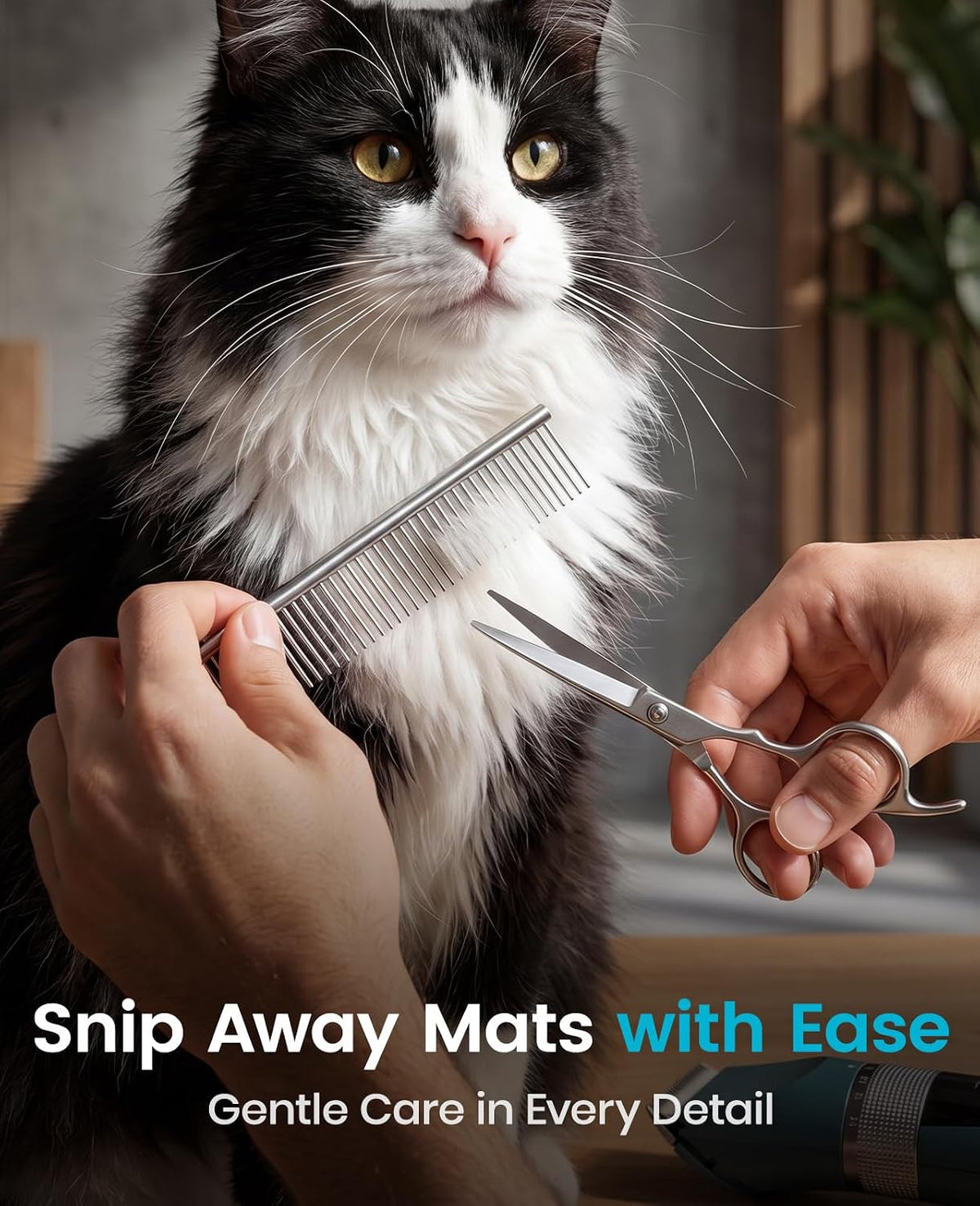 oneisall Cat Clippers for Matted Hair, 5-Speed Quiet Cat Grooming kit