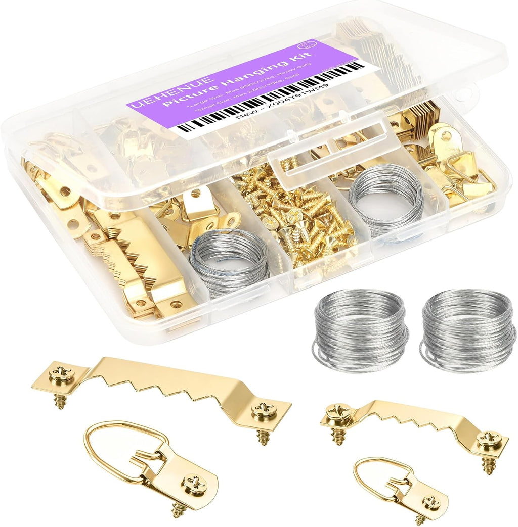 251Pcs Picture Hanging Kit, Dual-Size Heavy Duty Picture Hanging Hardware