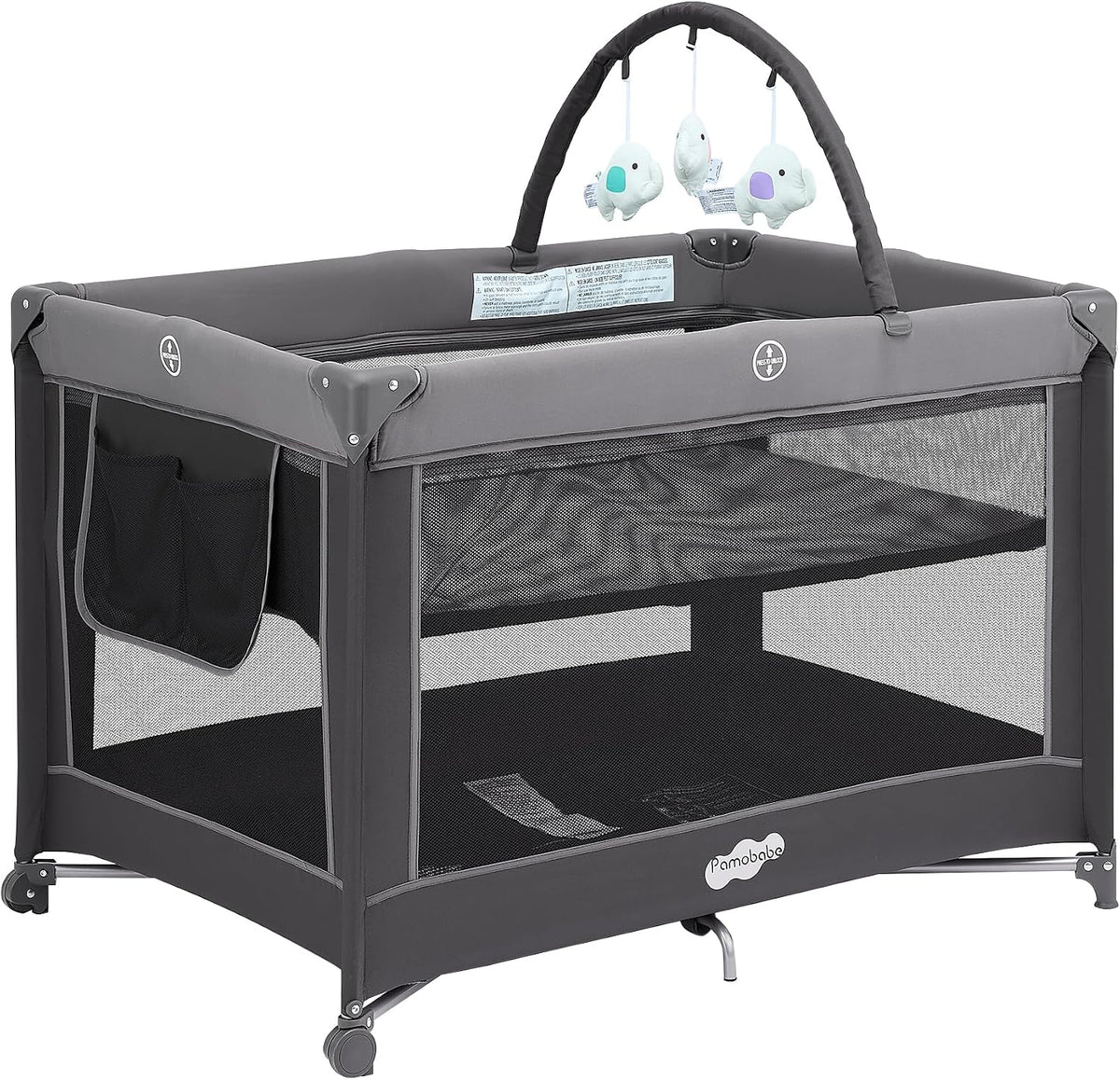 Pamo Babe Pack and Play with Bassinet, Portable Playard for Baby