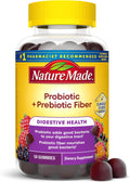 Nature Made Probiotic + Prebiotic Fiber Gummies, 50 Gummies