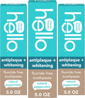 Hello Antiplaque and Whitening Fluoride Free Toothpaste, 5 Oz Tube, Whitening Toothpaste with Natural Peppermint Flavor and Tea Tree Oil, Crushes Tartar and Helps Remove Surface Stains, 3 Pack