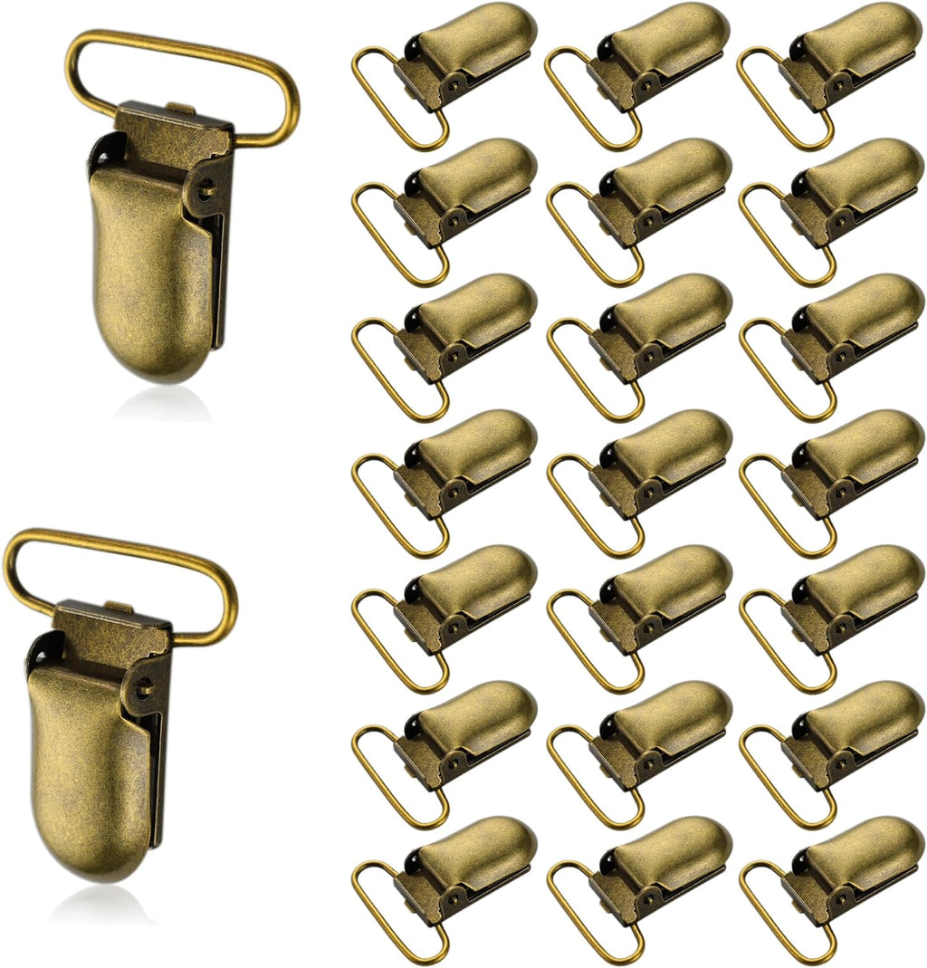25 PCS 1" Suspender Clips Metal Pacifier Clip Holder