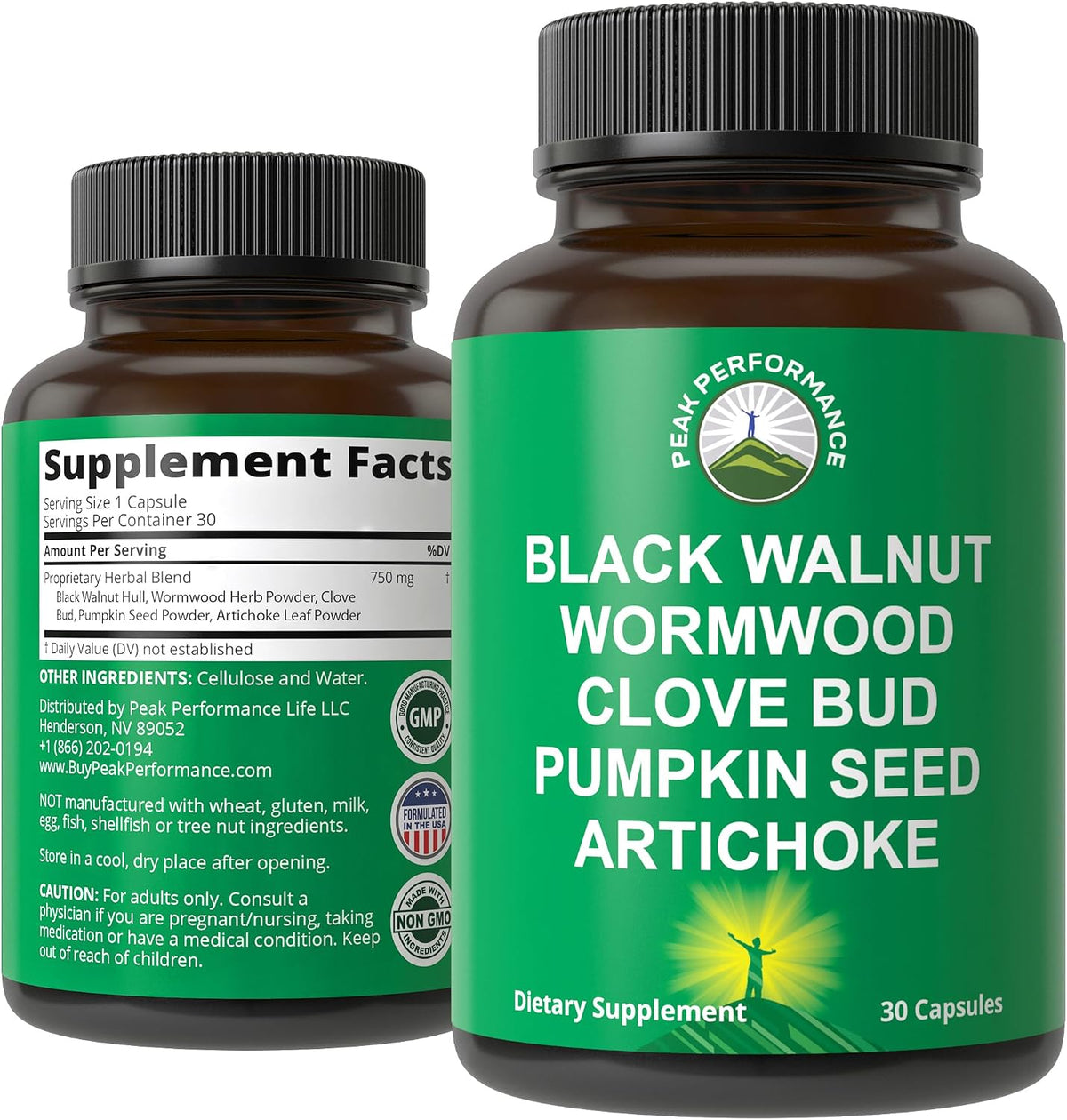 Wormwood Black Walnut Clove Cleanse for Humans Capsules Supplement