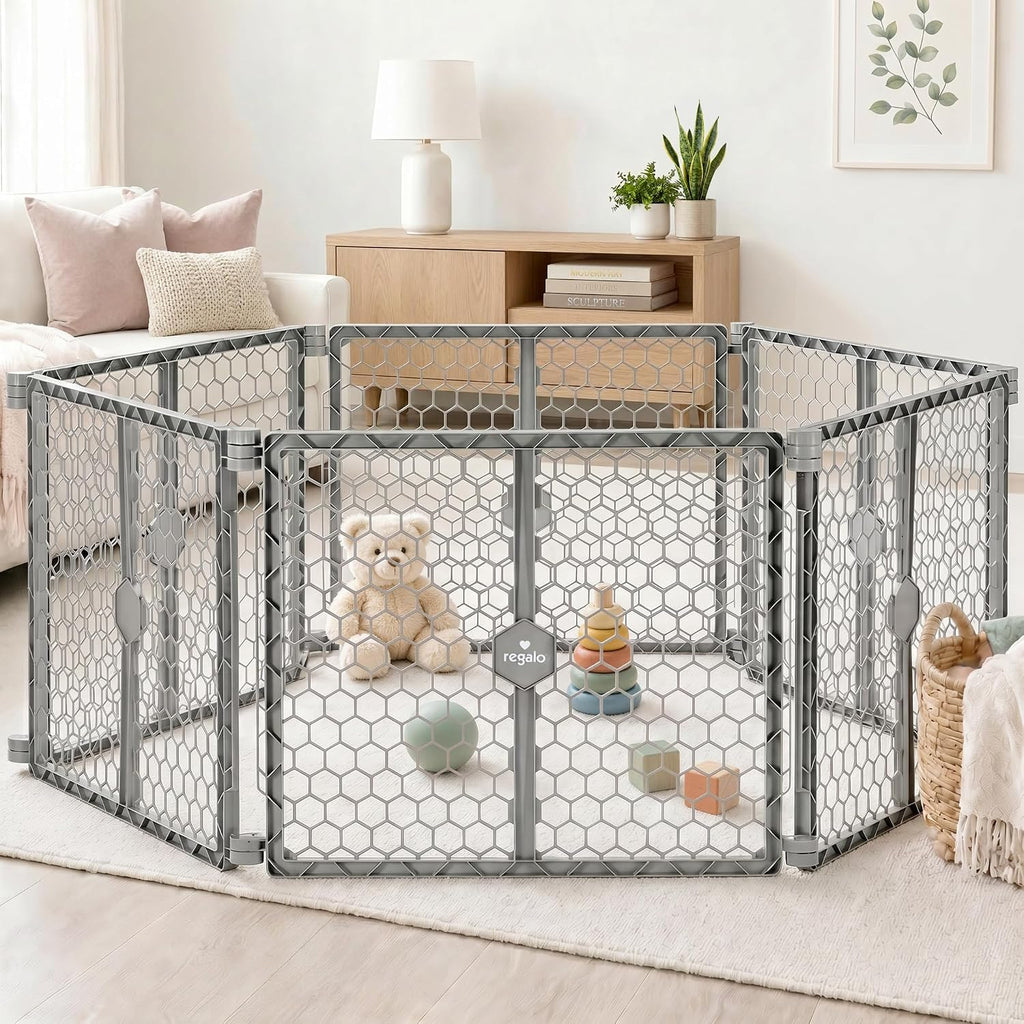 Regalo Safety 192" Plastic 2-in-1 Super Wide Baby Gate & Play Yard