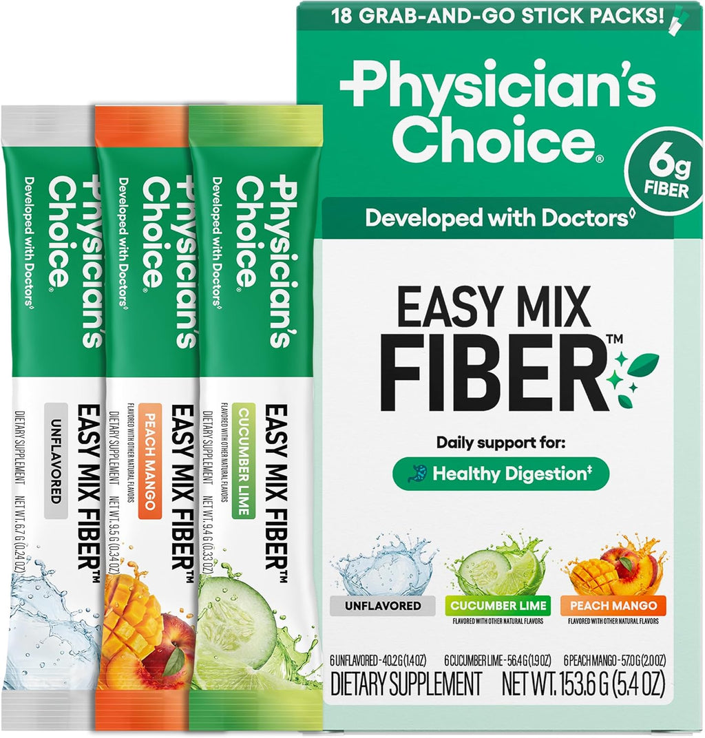 Physician's CHOICE Fiber Gummies for GLP-1 Support - No Sugar Added & Vegan - Raspberry Lemon - Natural Chicory Root Prebiotic Fiber Gummy - Digestive Health & Regularity for Women & Men - 60CT