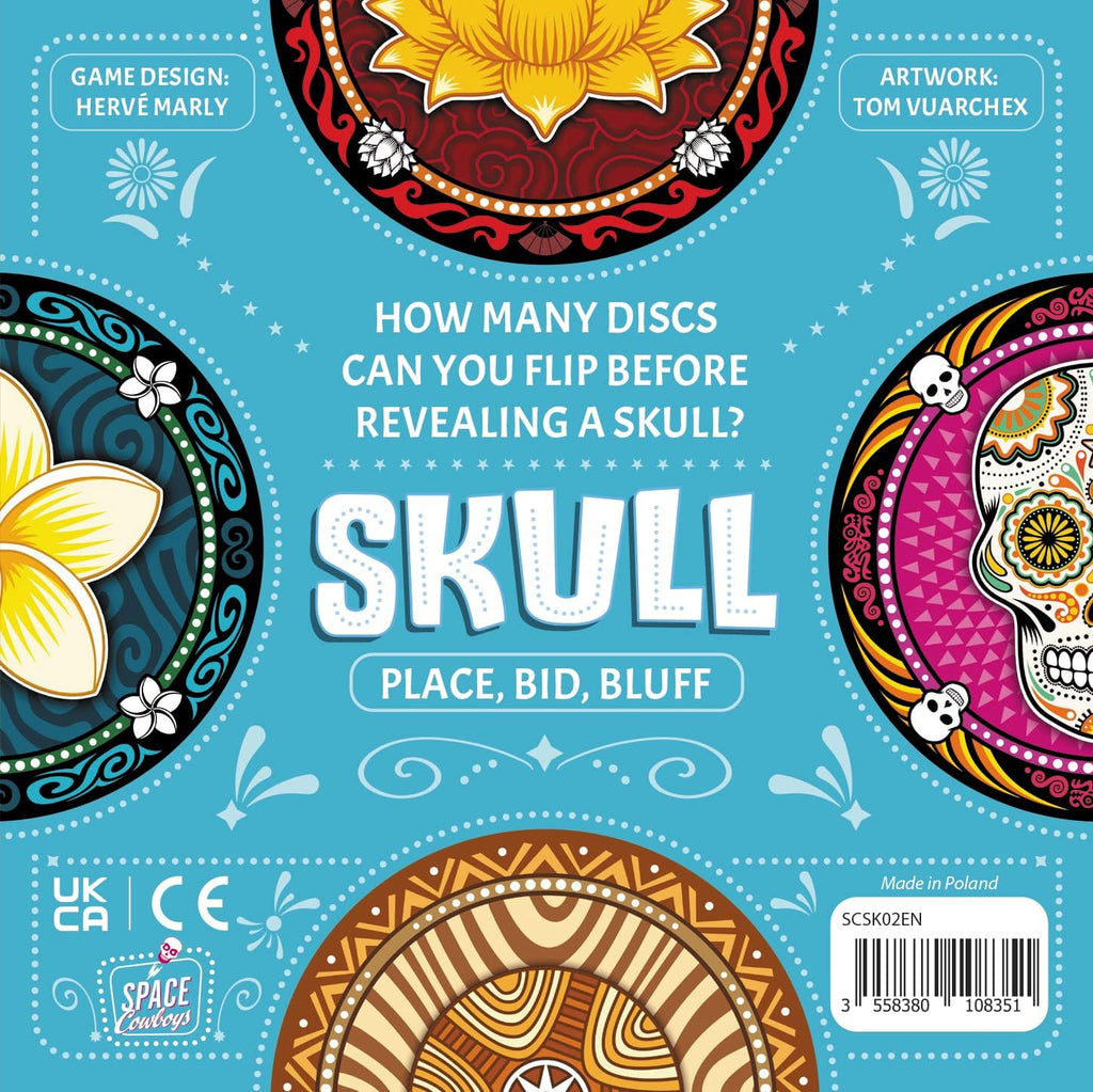 Asmodee Skull Bluffing & Bidding Party Game, 3-6 Players Ages 10+