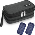 AUVON Expandable Insulin Cooler Travel Case, +40% Space, 2x180g Ice Packs