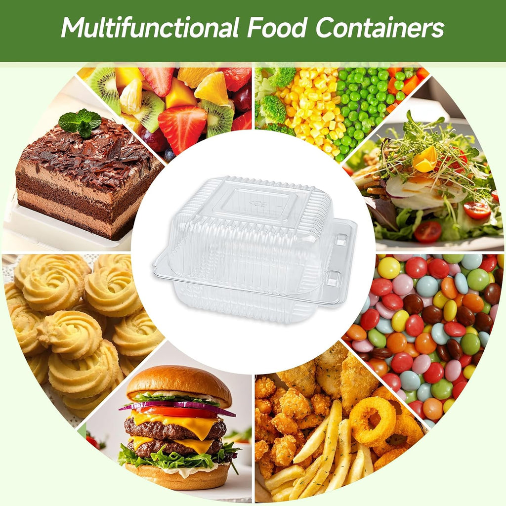 Dealusy 100 Pack Extra Heavy Duty Clear Slice Cake Carriers