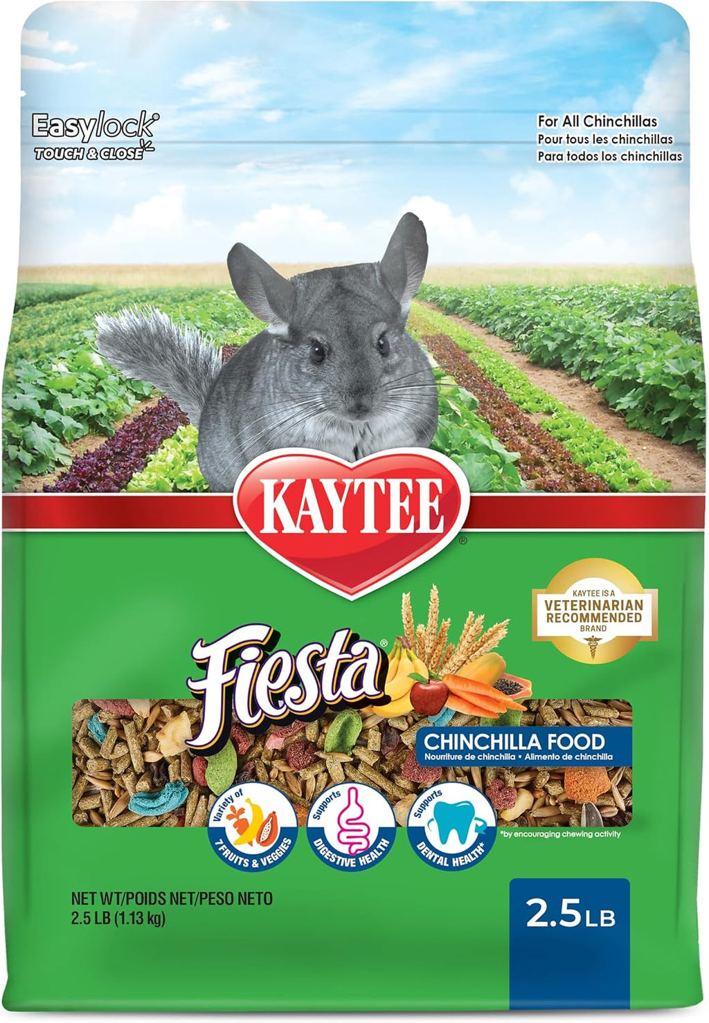 Kaytee Fiesta Chinchilla Food, Nutritious Blend, 2.5 Pounds