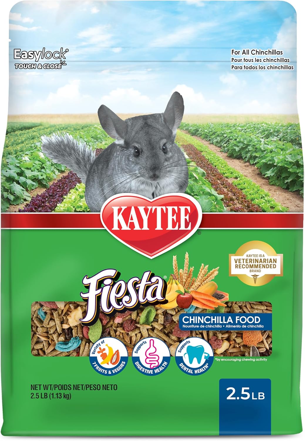 Kaytee Fiesta Chinchilla Food, Nutritious Blend, 2.5 Pounds
