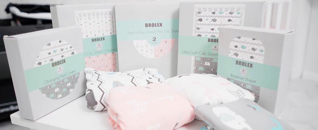Pack n Play Sheets, BROLEX 2 Pack Mini Crib Sheets,Stretchy Portable Fitted Playard Sheet Set, Convertible Playard Mattress Cover,Ultra Soft Breathable Material,Elephant Whale