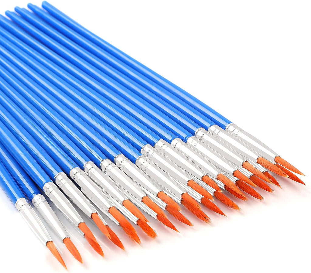 UPINS 30 Pcs Flat Paint Brushes, Small Brush Bulk for Detail Painting