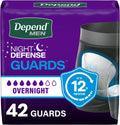Depend Guards Incontinence Pads for Men, Overnight Absorbency, 84 Count