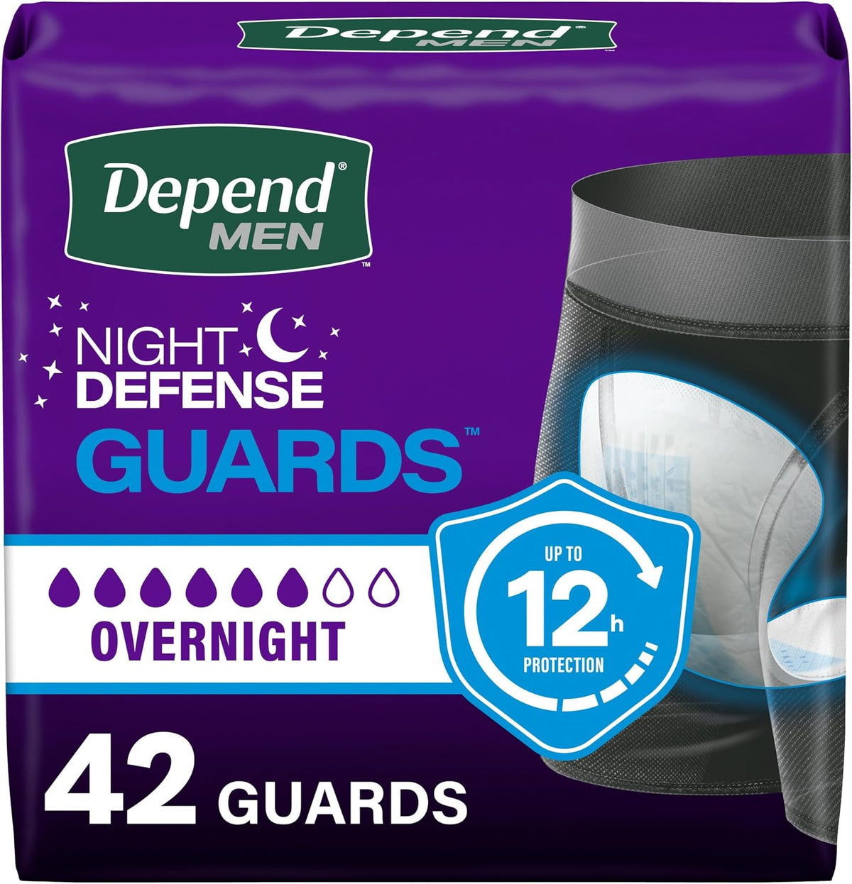 Depend Guards Incontinence Pads for Men, Overnight Absorbency, 84 Count