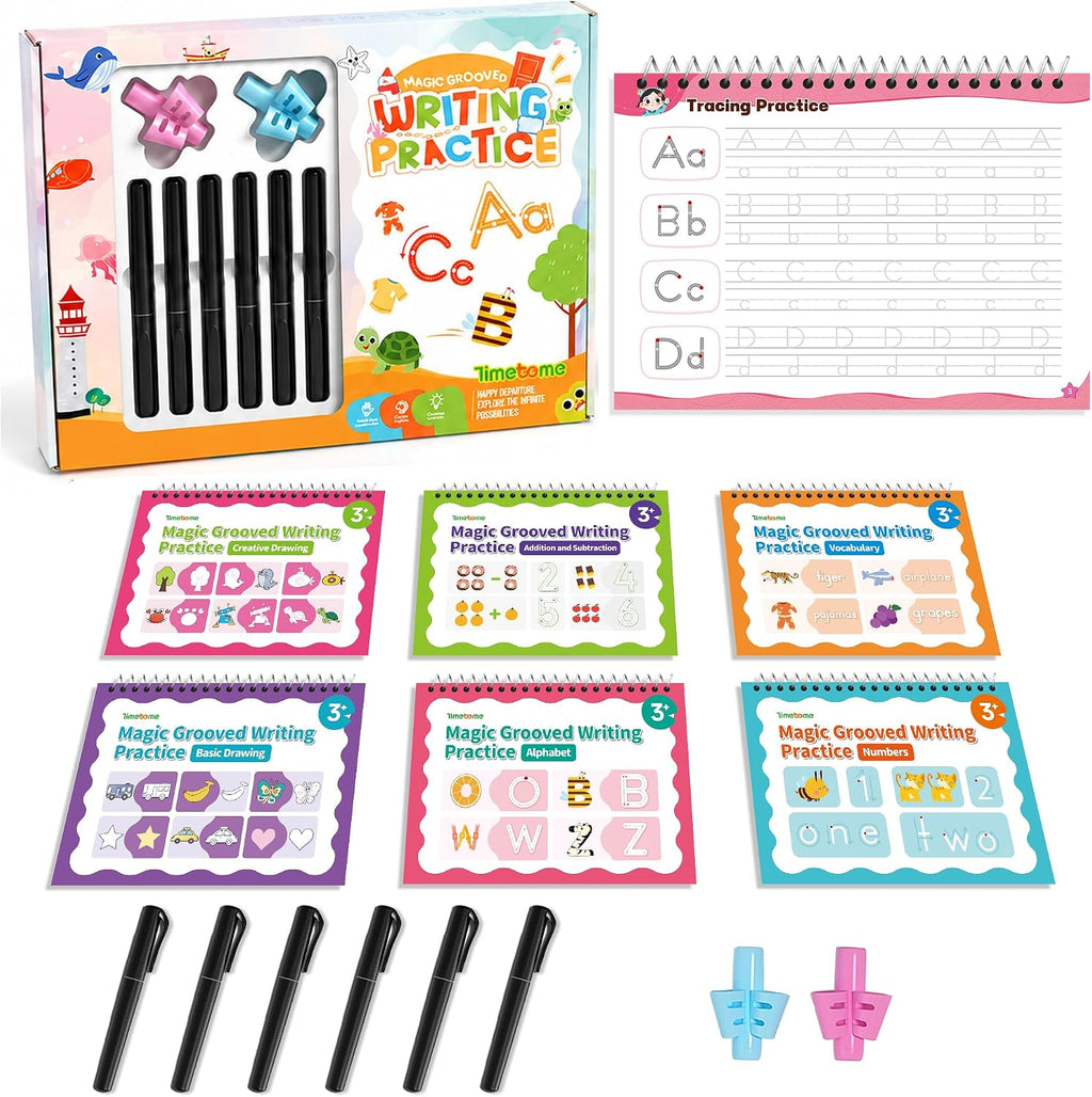 Magic Grooved Writing Practice Books for Kids 3-8