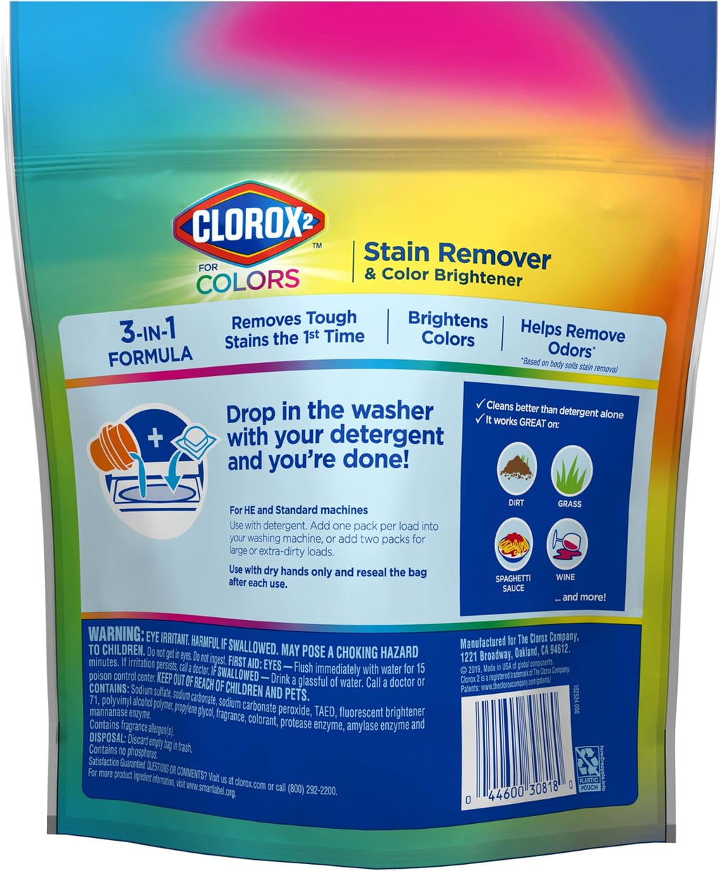 Clorox 2 Laundry Stain Remover and Color Booster Pack, 40 Count