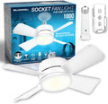 SOCKET BREEZE 15.4" Socket Fan Light Celing Fan with Remote Control