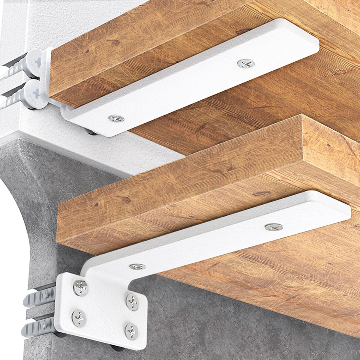 Goovilla Shelf Bracket, Floating Shelf Brackets 6 inch Long, 6 Pack, Black