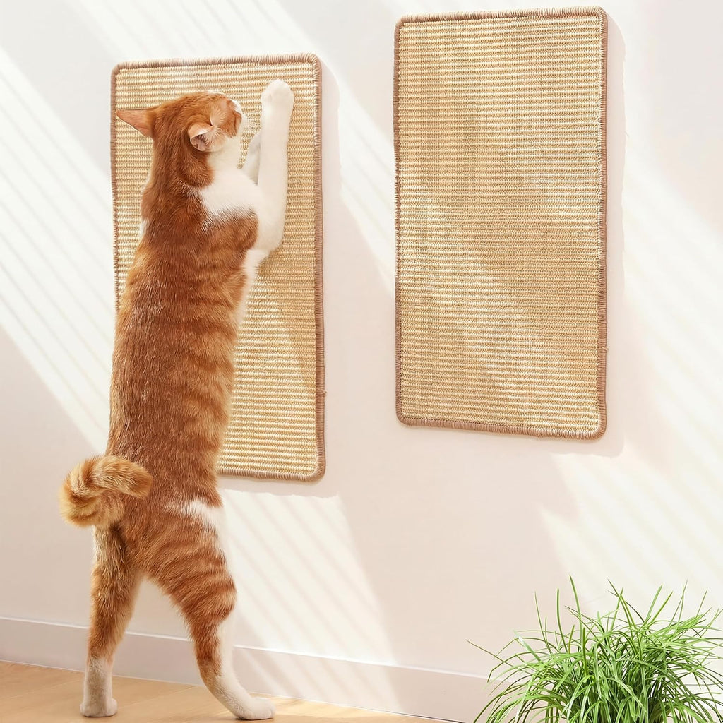 FUKUMARU Cat Scratcher Mat, 23.6 X 15.7 Inch Natural Sisal Cat Scratch Mat